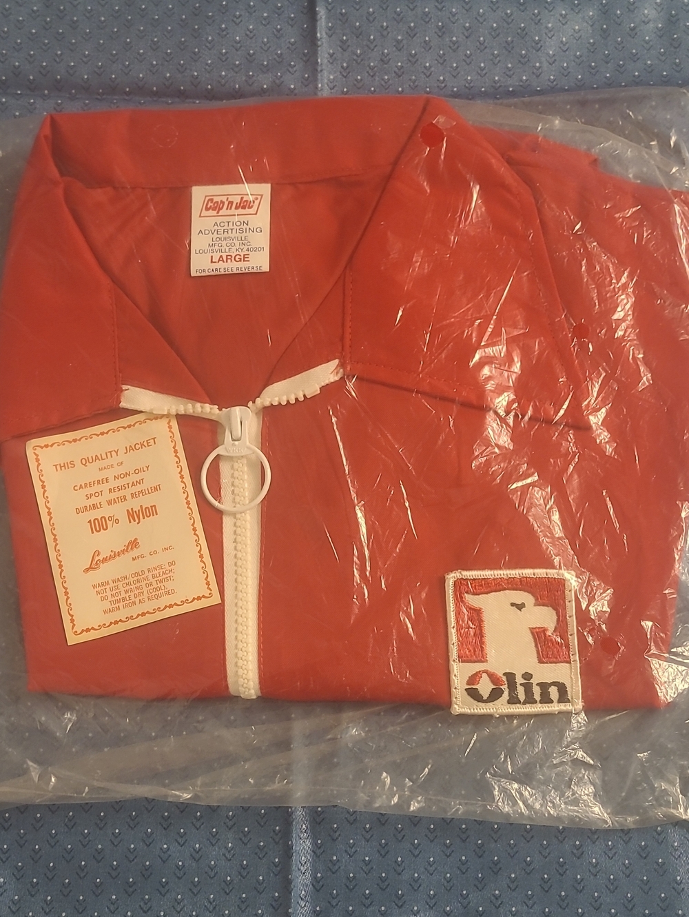 Red Nylon Zip-Front Windbreaker - Large